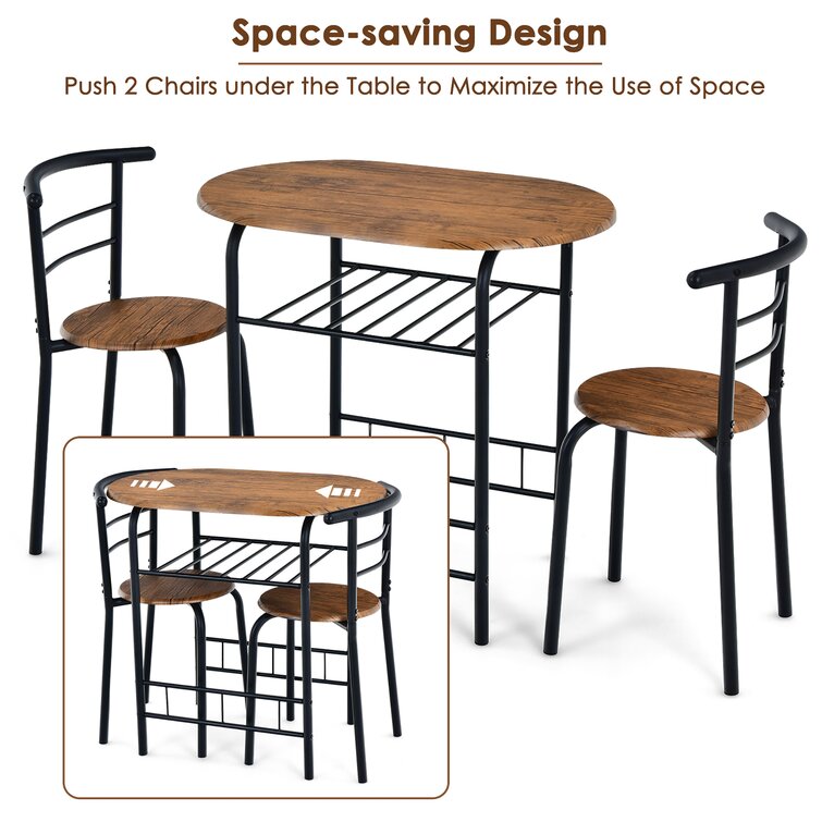 Volmer 3 piece discount compact dining set